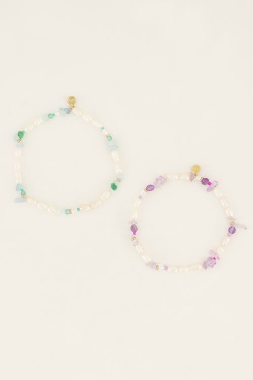 Souvenir armbanden set met parels & kralen