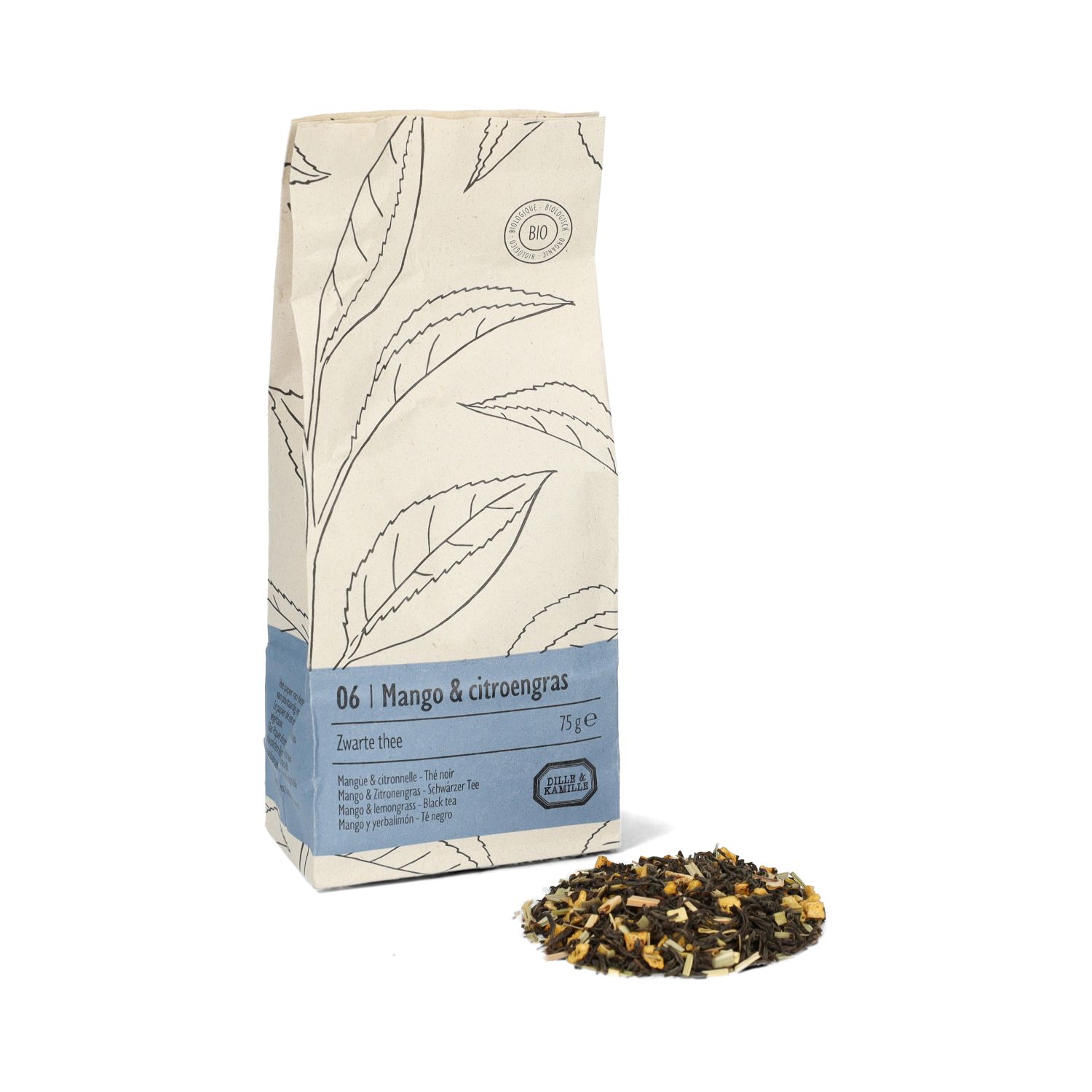 Mango & citroengras, Zwarte thee, biologisch, 75 g