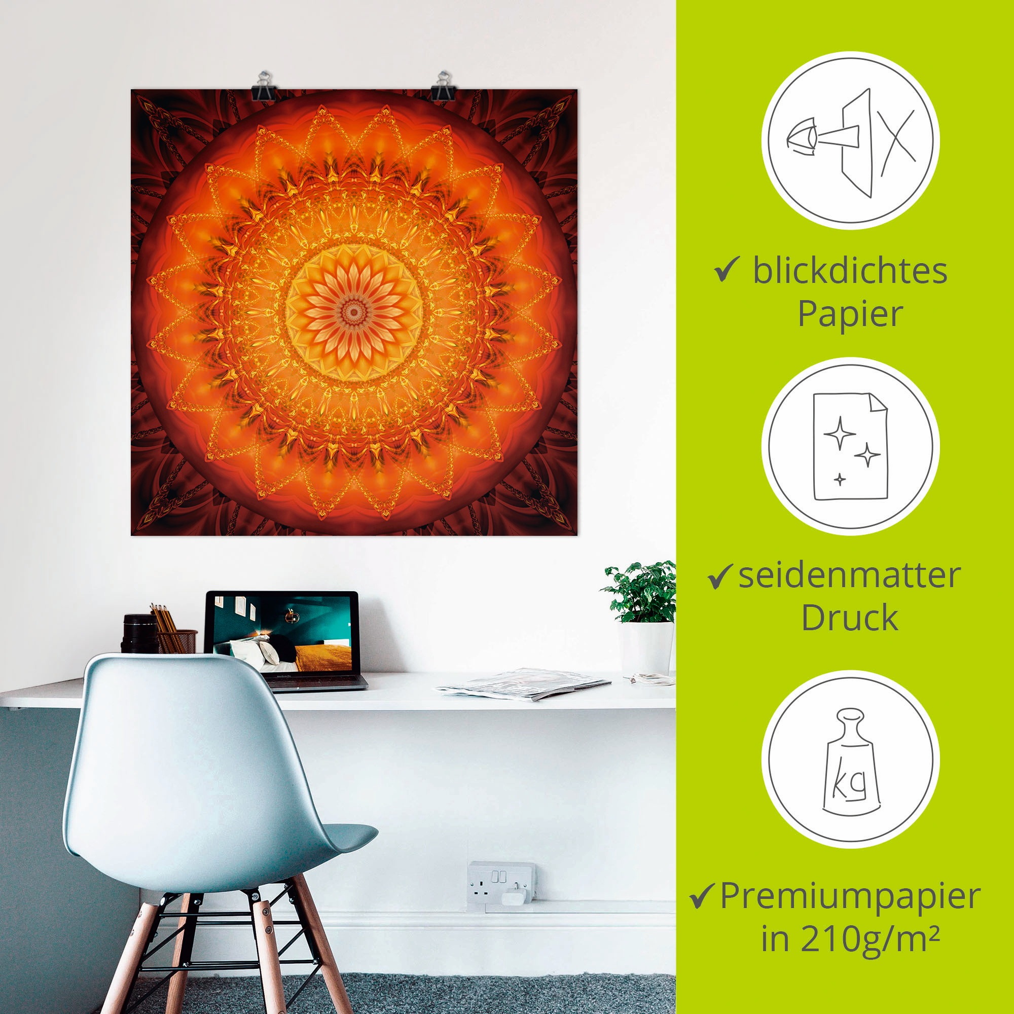 Artland Wandbild »Mandala Energie 1« Muster 1 Stk. tlg. als Leinwandbild, Poster, Wandaufkleber in verschied. Grössen