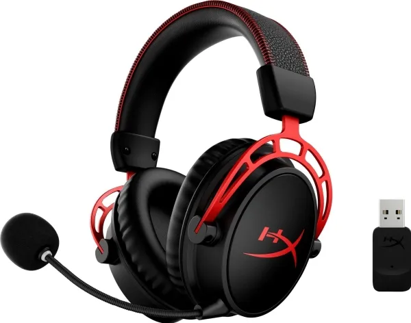 HyperX Cloud Alpha - Headset - cirkumaural - 2,4 GHz - trådløs - sort, rød - til Victus by HP Laptop 15, 16, Laptop 14, 15, 17, Pavilion x360 Laptop, Pro 290 G9 (4P5D4AA)