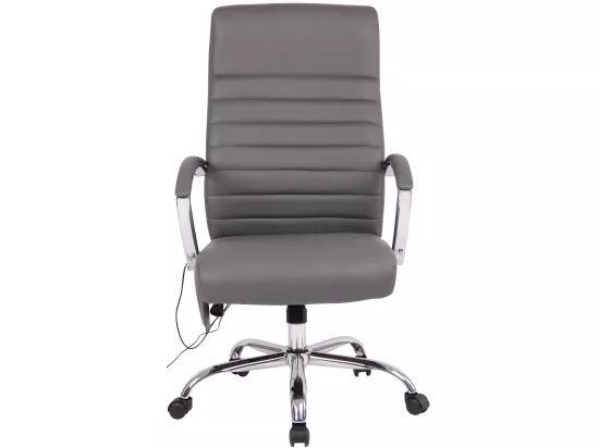 Chaise de bureau - Similicuir & Métal chromé - Gris - Valais