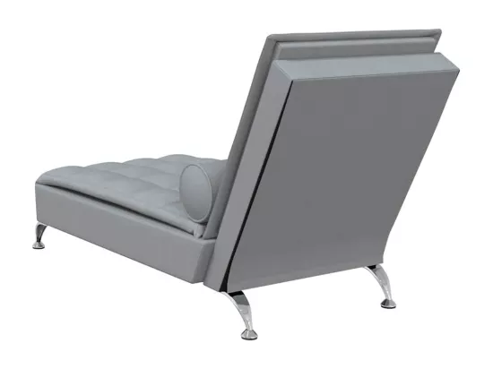 Chaise longue de massage avec traversin gris clair tissu