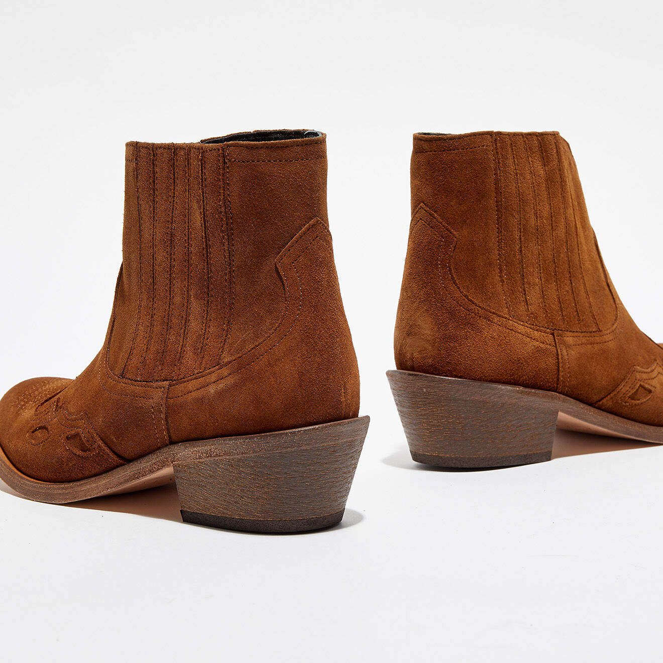 Anaki Chelsea Boots en Velours de Cuir Carrie marron