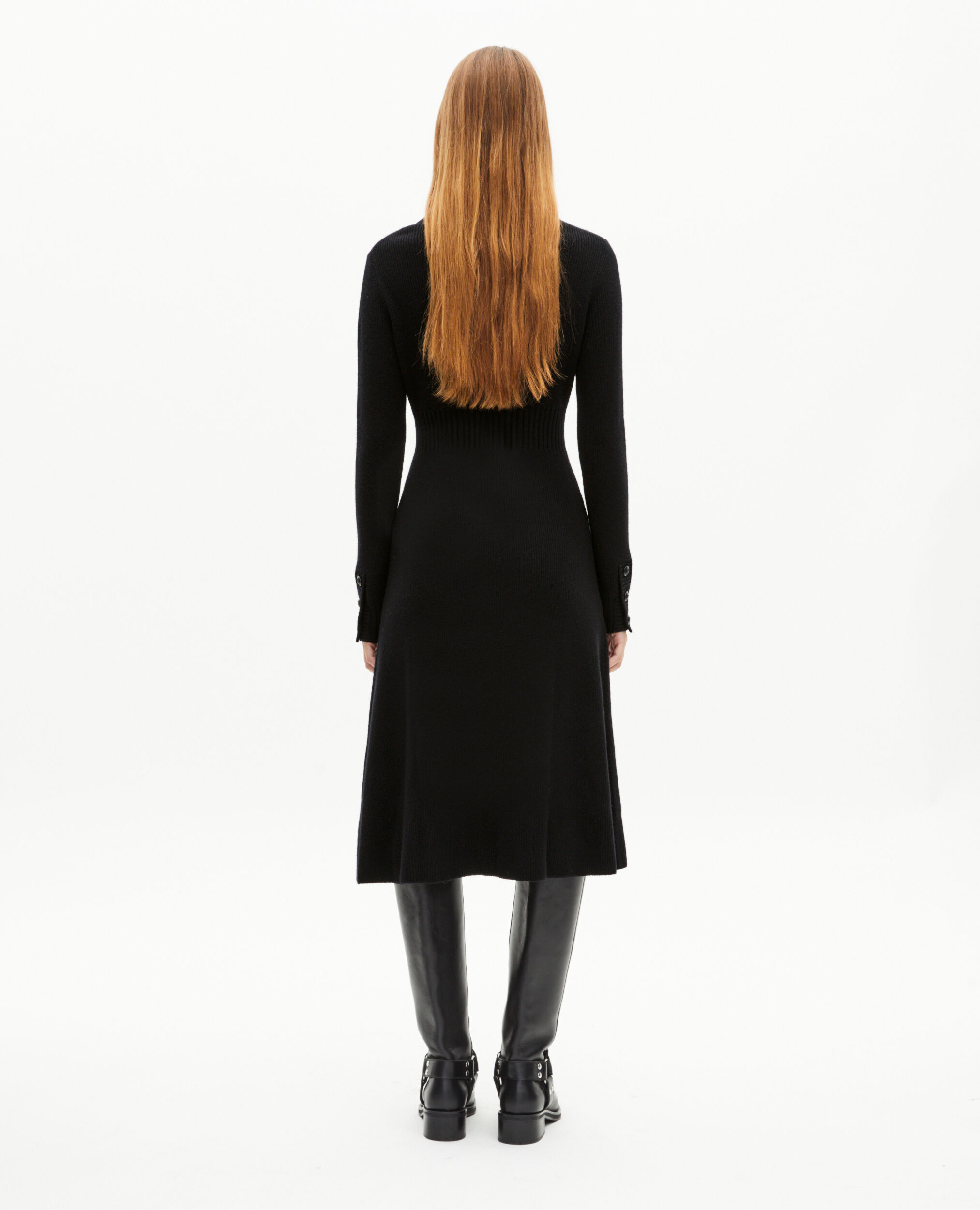 Robe longue en laine noire