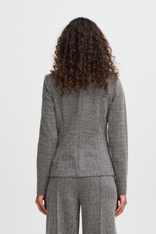 ICHI IHKATE JACQUARD BL4 Black/white herringbone