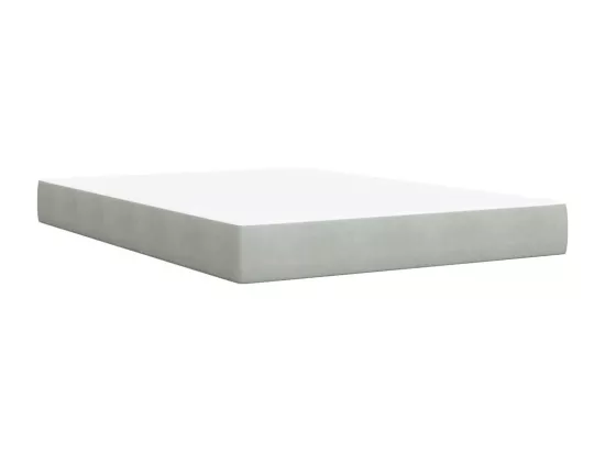 Sommier à lattes de lit et matelas Gris clair 160x200cm Velours