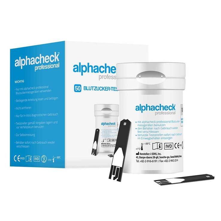 Alphacheck professional Blutzuckerteststreifen, 50 St