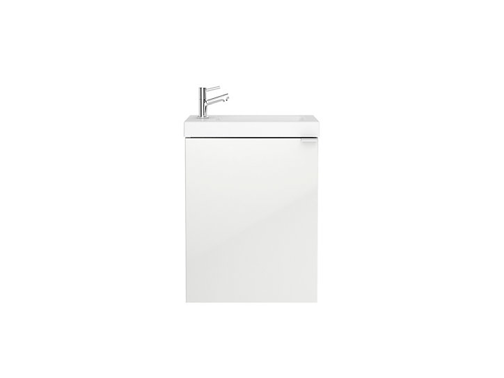 Meuble lave mains à suspendre GoodHome Imandra blanc L.44 x H.55 cm + plan vasque Beni