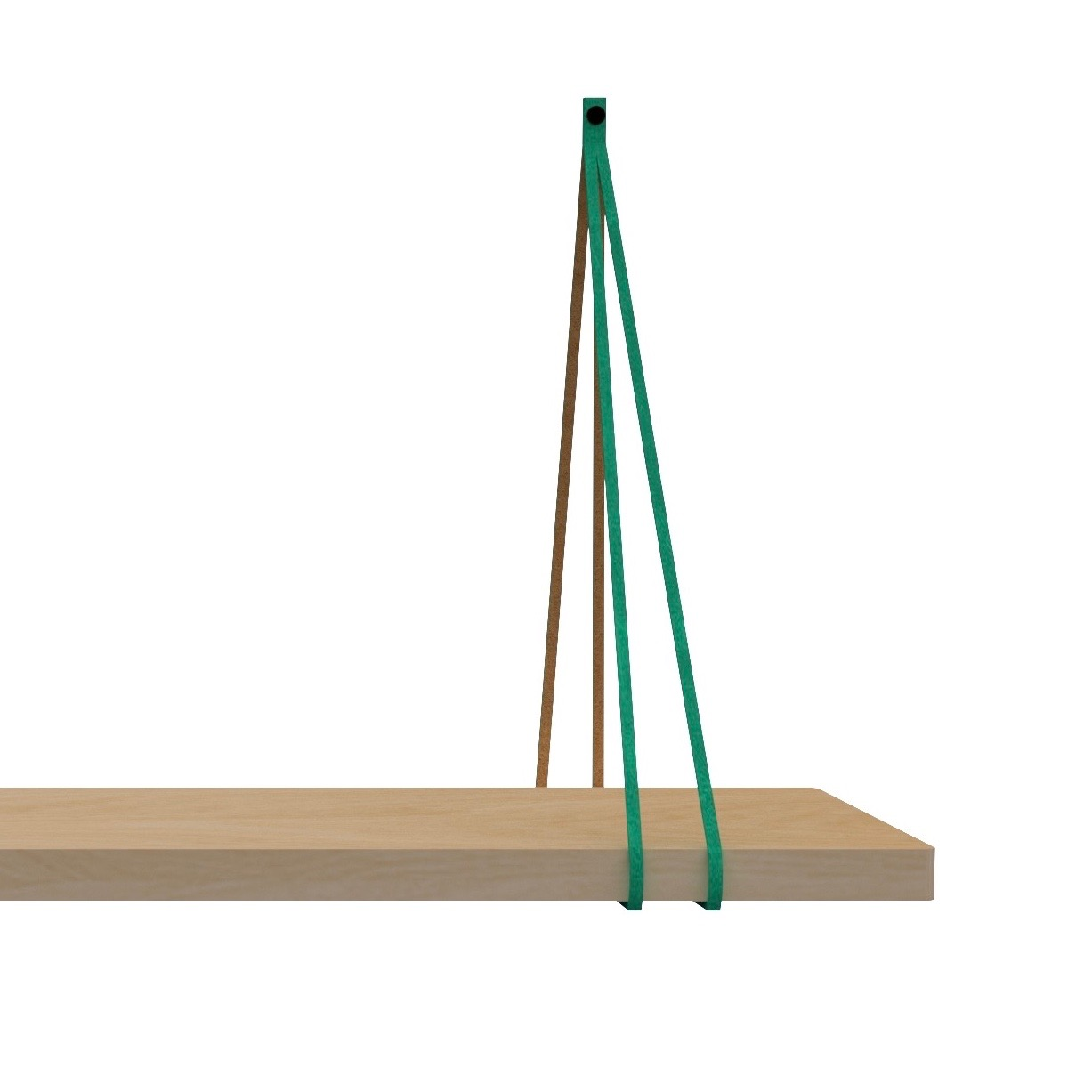 Leren split-plankdragers Zeegroen - 2 stuks