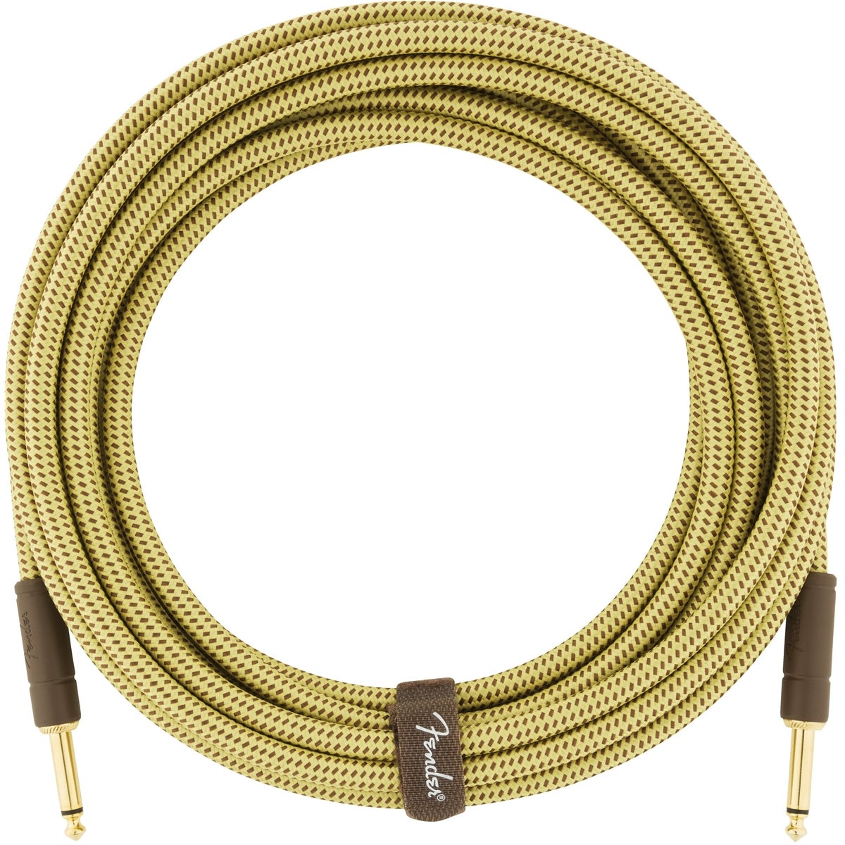 Fender Deluxe Cables instrumentkabel 5.5m geel tweed recht