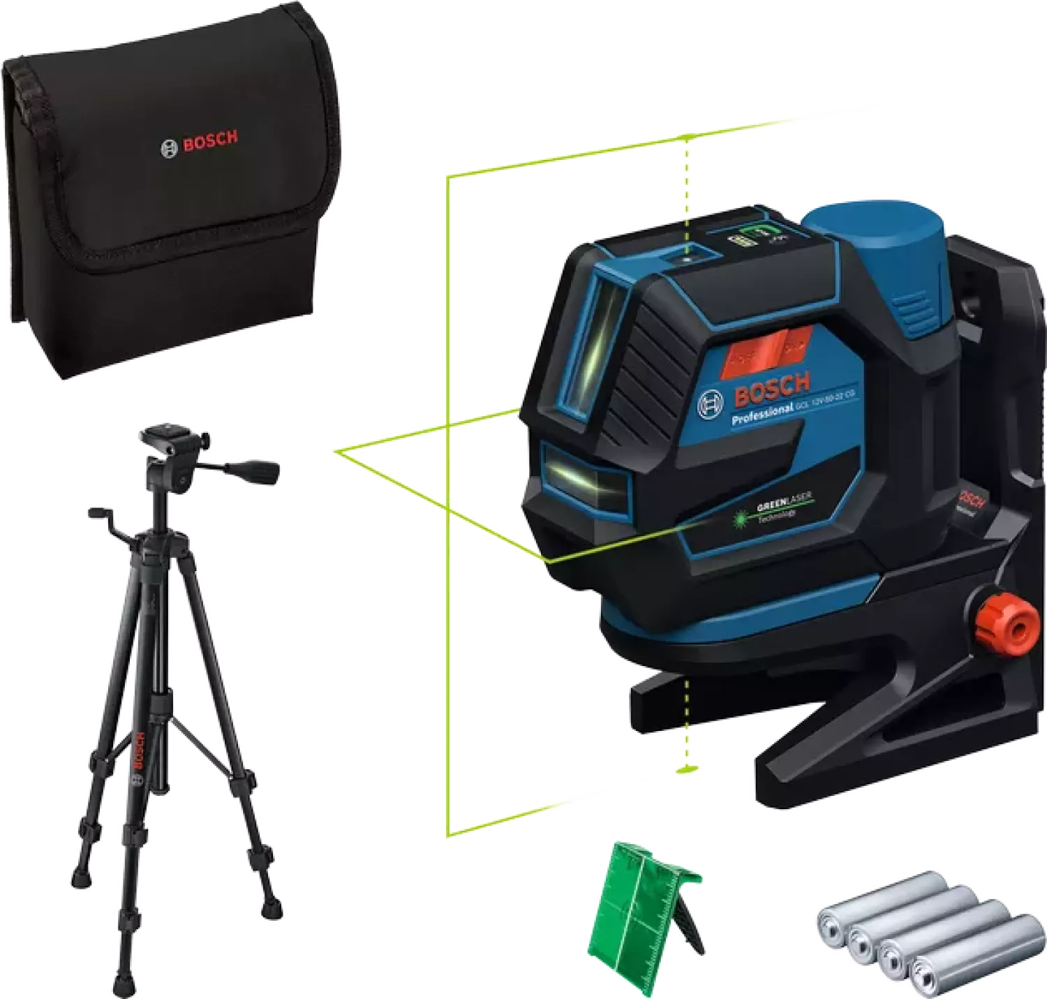 Bosch GCL 12V-50-22 CG 12V accu Kruislijnlaser in tas   statief (inclusief batterijen)
