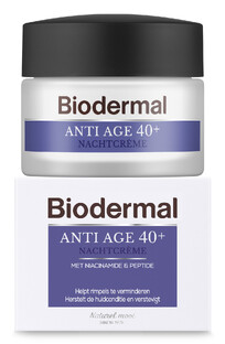 Biodermal Anti Age Nachtcrème 40   met niacinamide & peptide 50ML