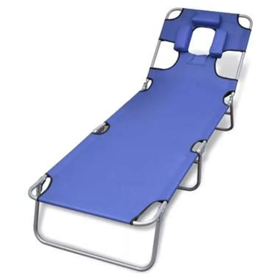 vidaXL - Ligstoel - Blauw - Stof