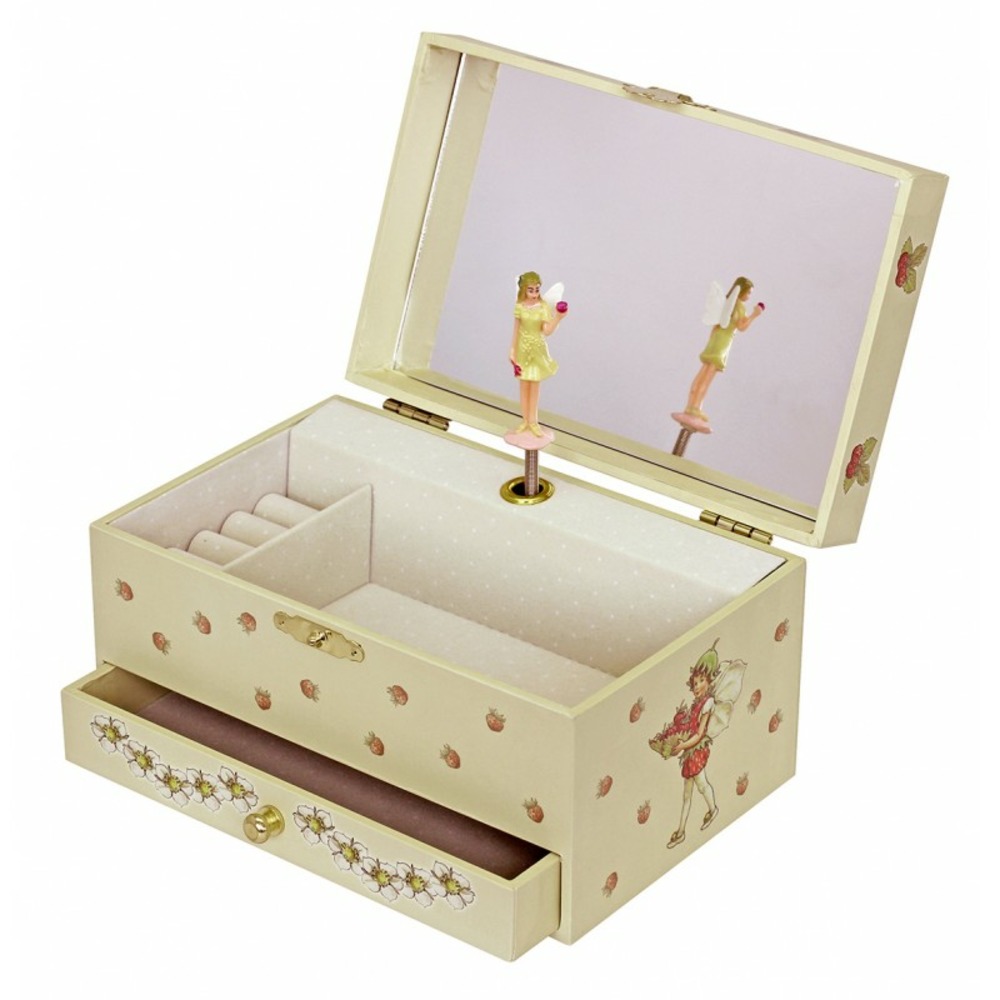 Boite à bijoux musicale fée fraises