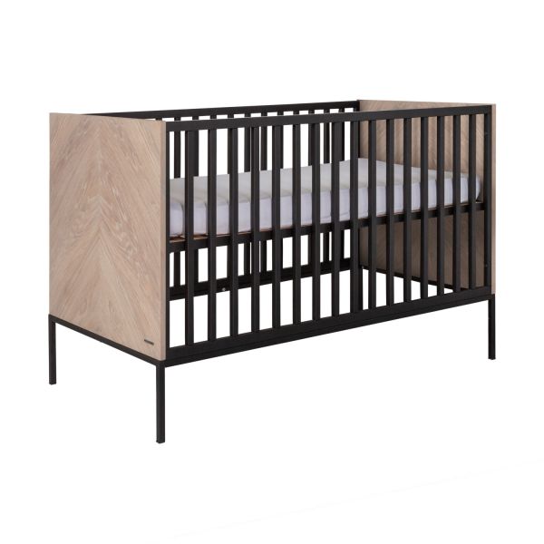Kidsmill Vince Babybed Black / Oak 60 x 120 cm