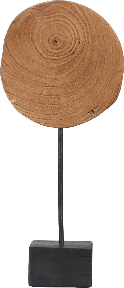 Dijk Natural Collections beeld Paulownia op voet bruin / zwart 18 x 8 x 38 cm