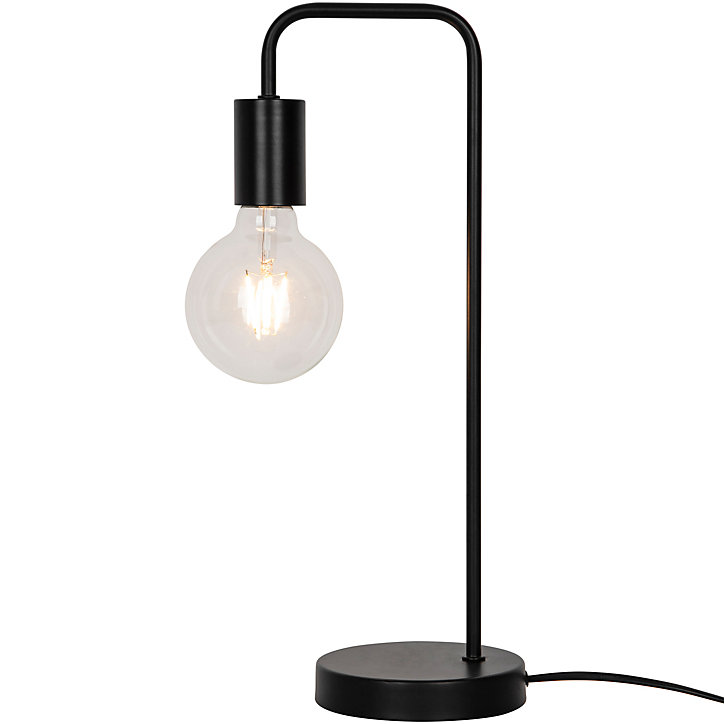 Lampe de table Ghlin E27 15W L.17xL.13xH.42cm noir GoodHome