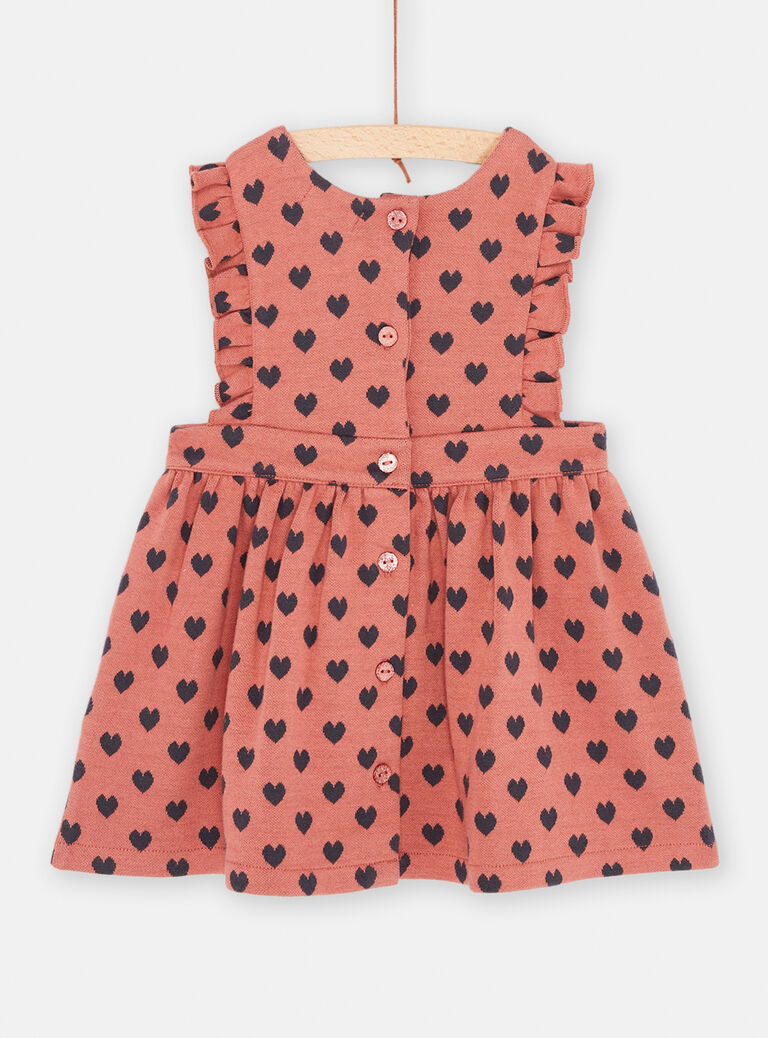 Robe blush à imprimé cur pour bébé fille