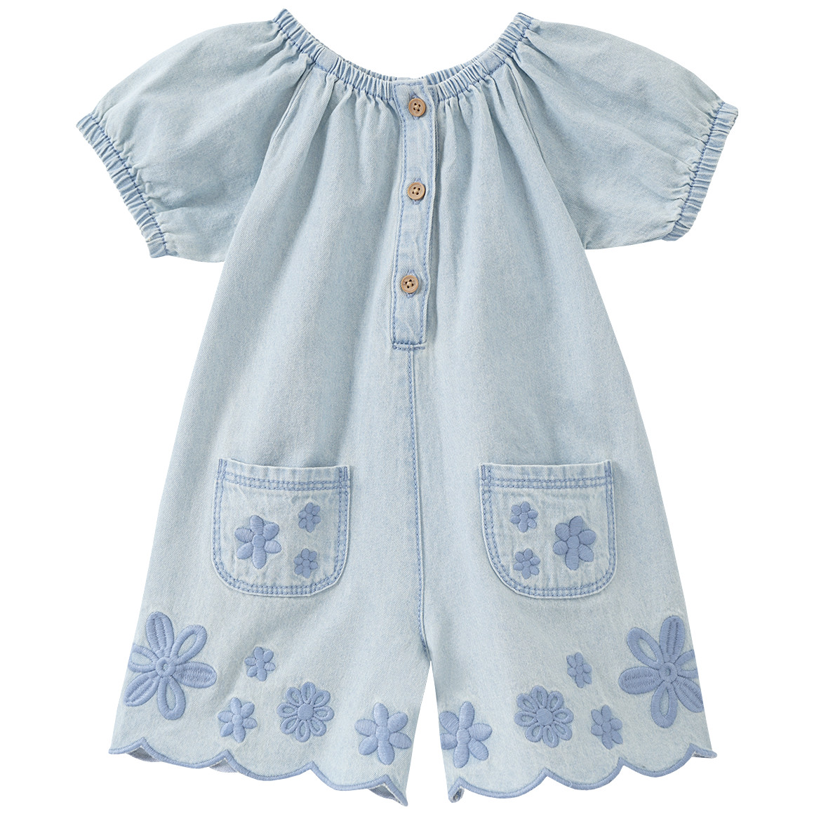 Topomini Newborn Overall in Denim-Optik hellblau
