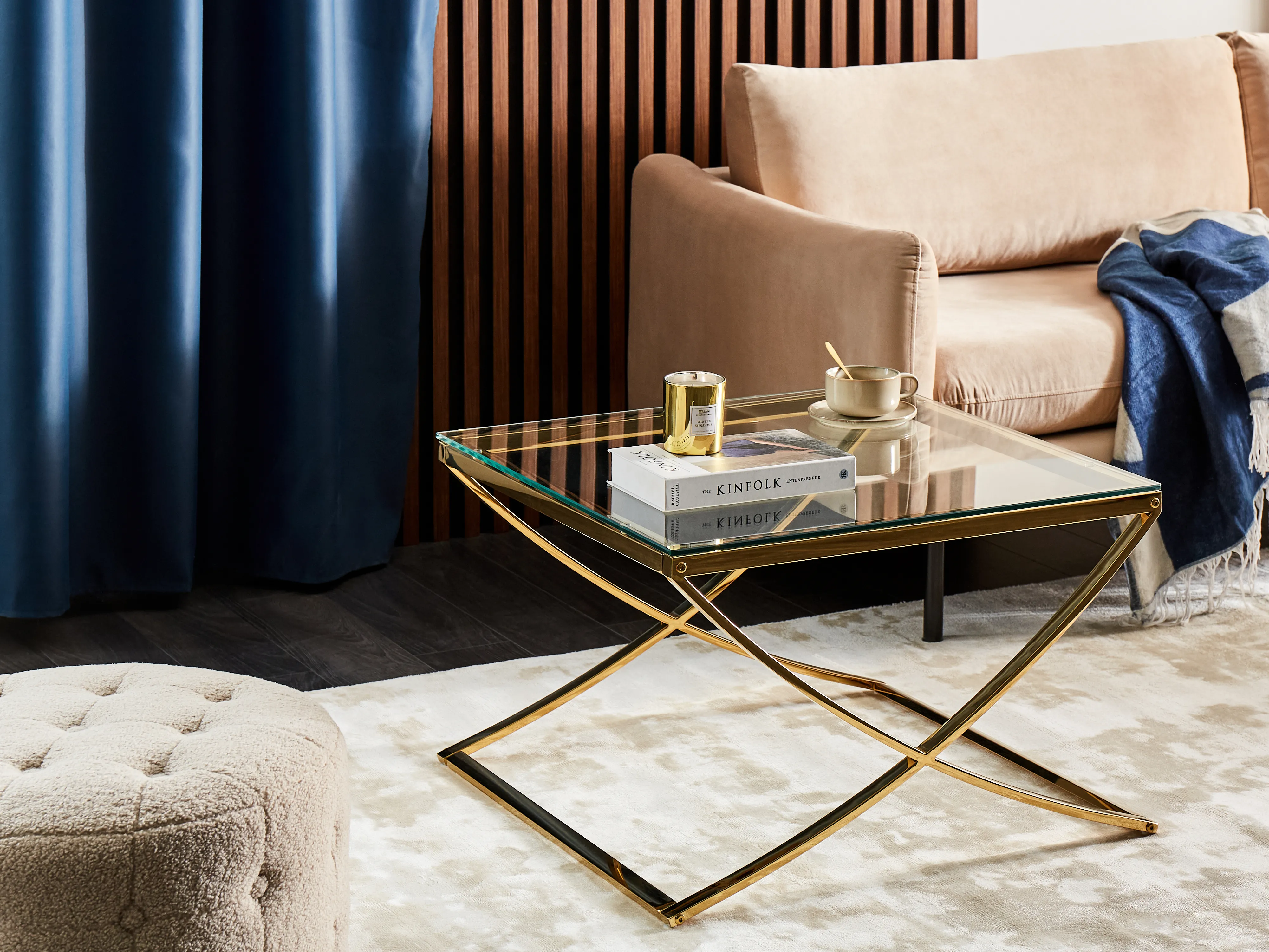 Salontafel RINGGOLD Veiligheidsglas Goud