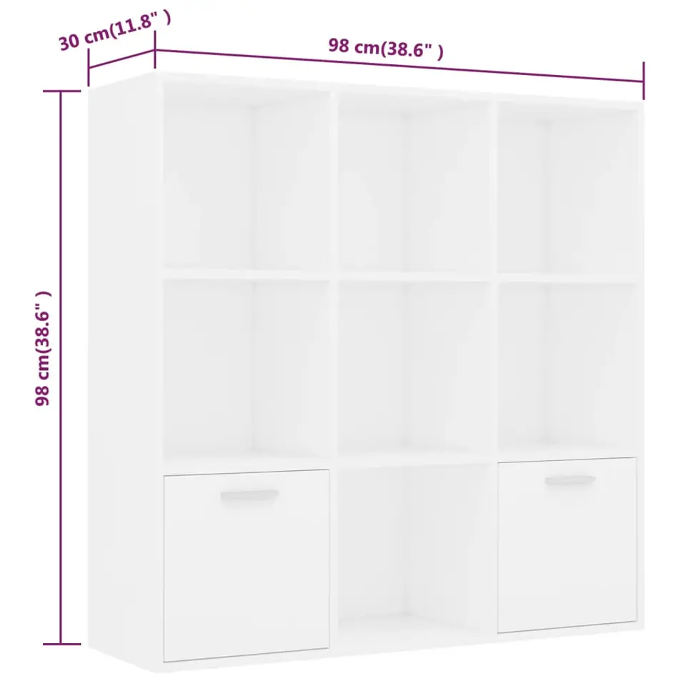 vidaXL - Boekenkast - Wit - Bewerkt hout
