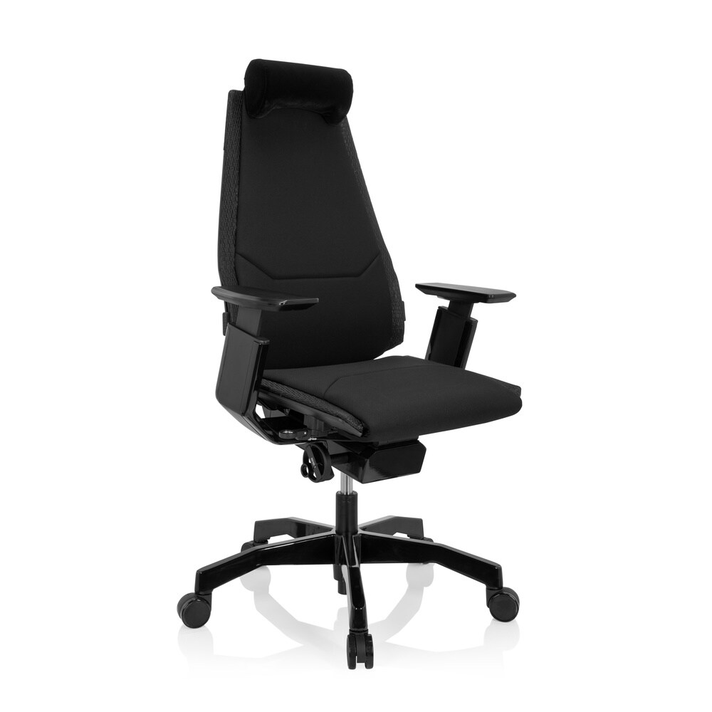 High End Bürostuhl GENIDIA BLACK Stoff mit Armlehnen hjh OFFICE