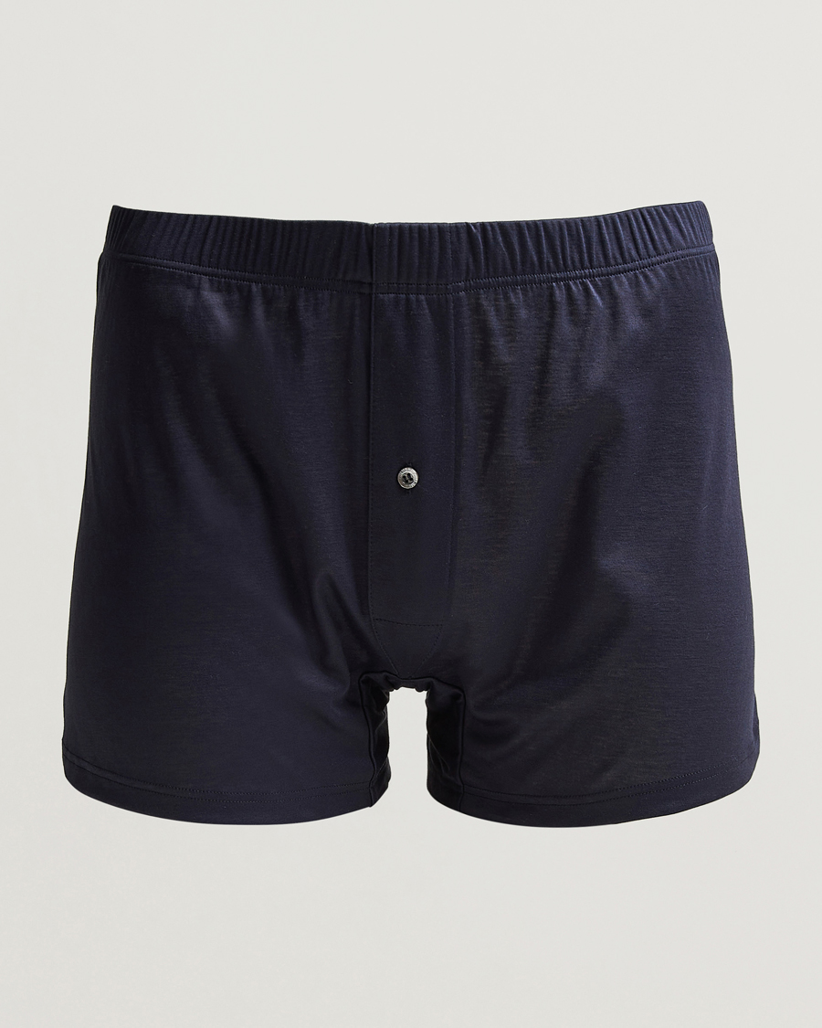 Zimmerli of Switzerland Sea Island Cotton Boxer Shorts Navy