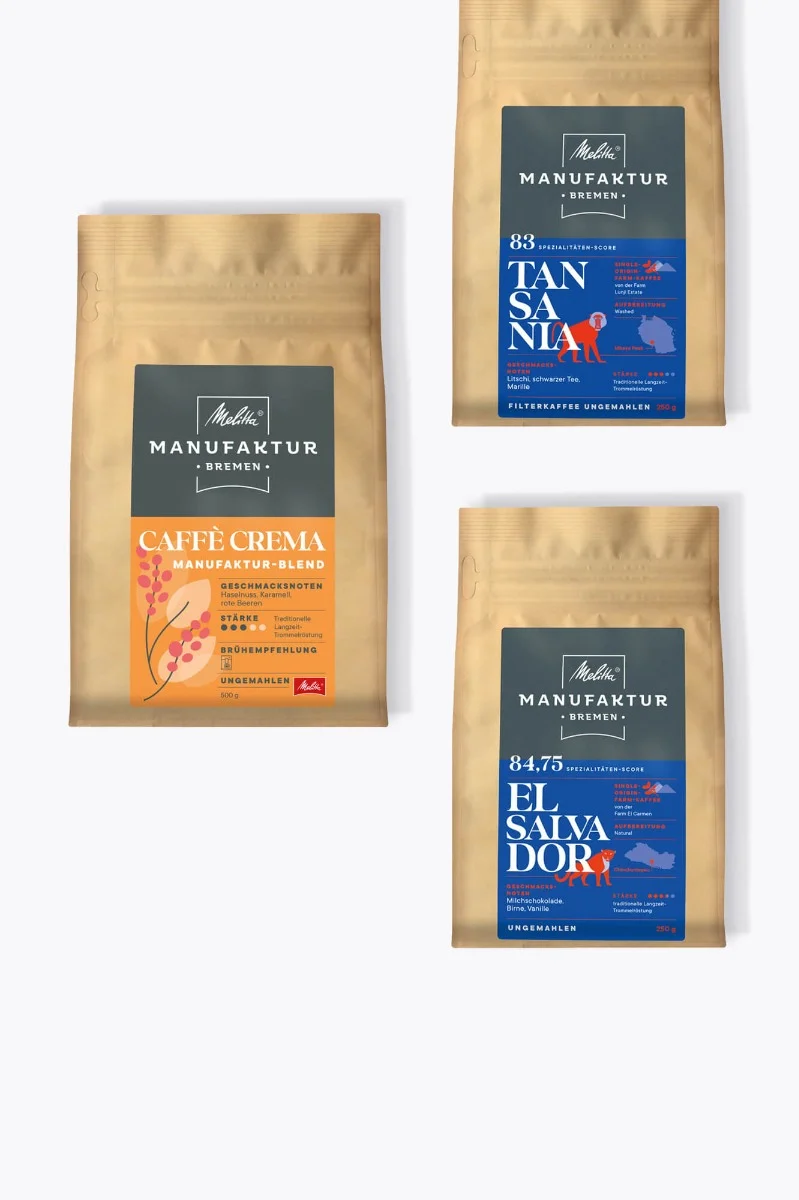 Melitta® Manufaktur Bremen Ganze Bohne Probierpaket