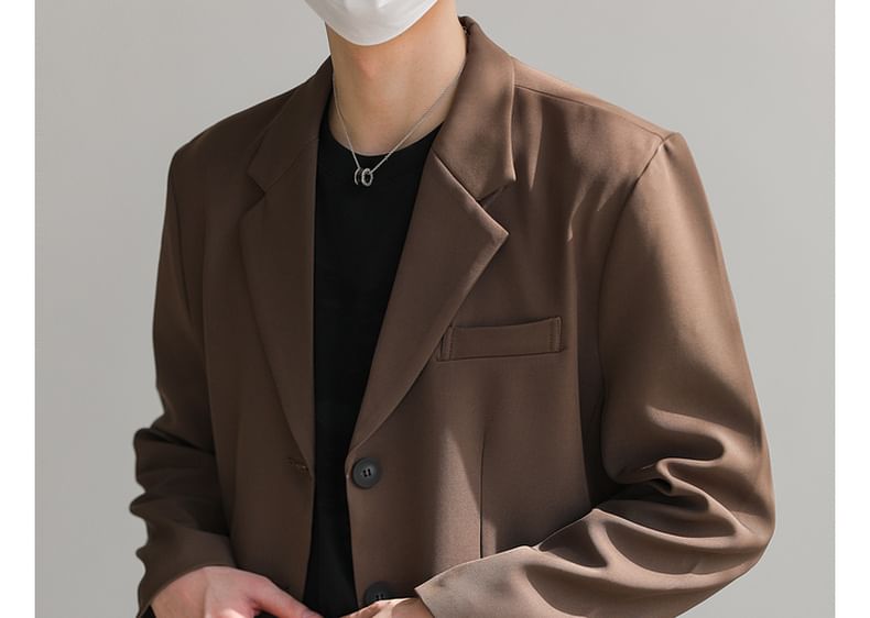 Remeefa - Blazer met inkeping en revers, effen en enkelrijs