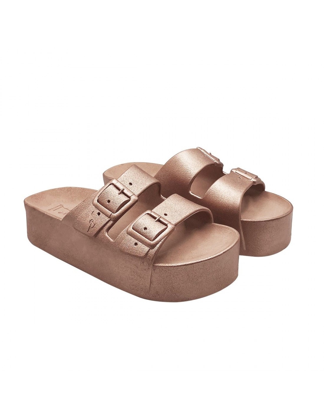 cacatoes Claquettes Compensées femme Caipirinha Metallic Women copper