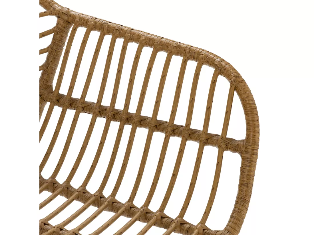 Pack de 2 chaises de salle à manger ou de jardin Elda Ratan/Blanc