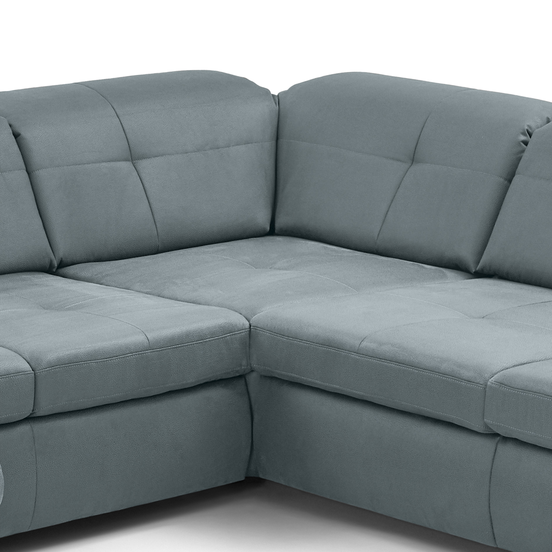 polsterpower Ecksofa - steel - Microfaser - Basismodell - Anstellhocker links
