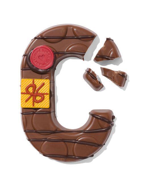 lettre C en chocolat au lait décorée à la main 200g