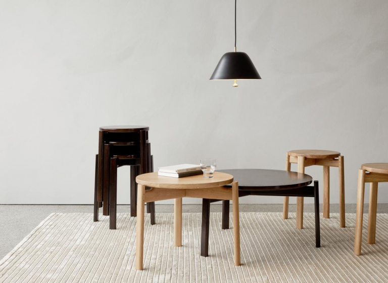 Audo Copenhagen Passage salontafel Ø70 zwart eiken