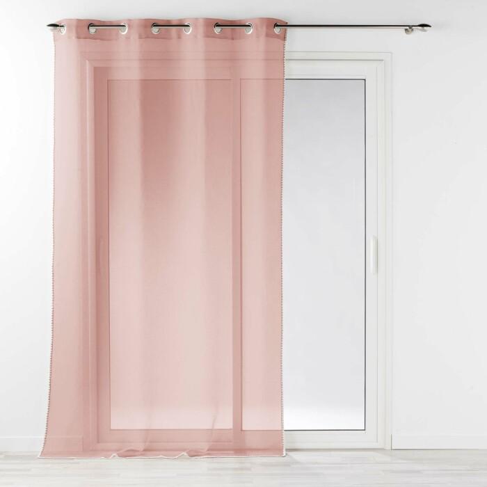 PANNEAU OEILLETS 140X240CM VOILE LOUISE ROSE