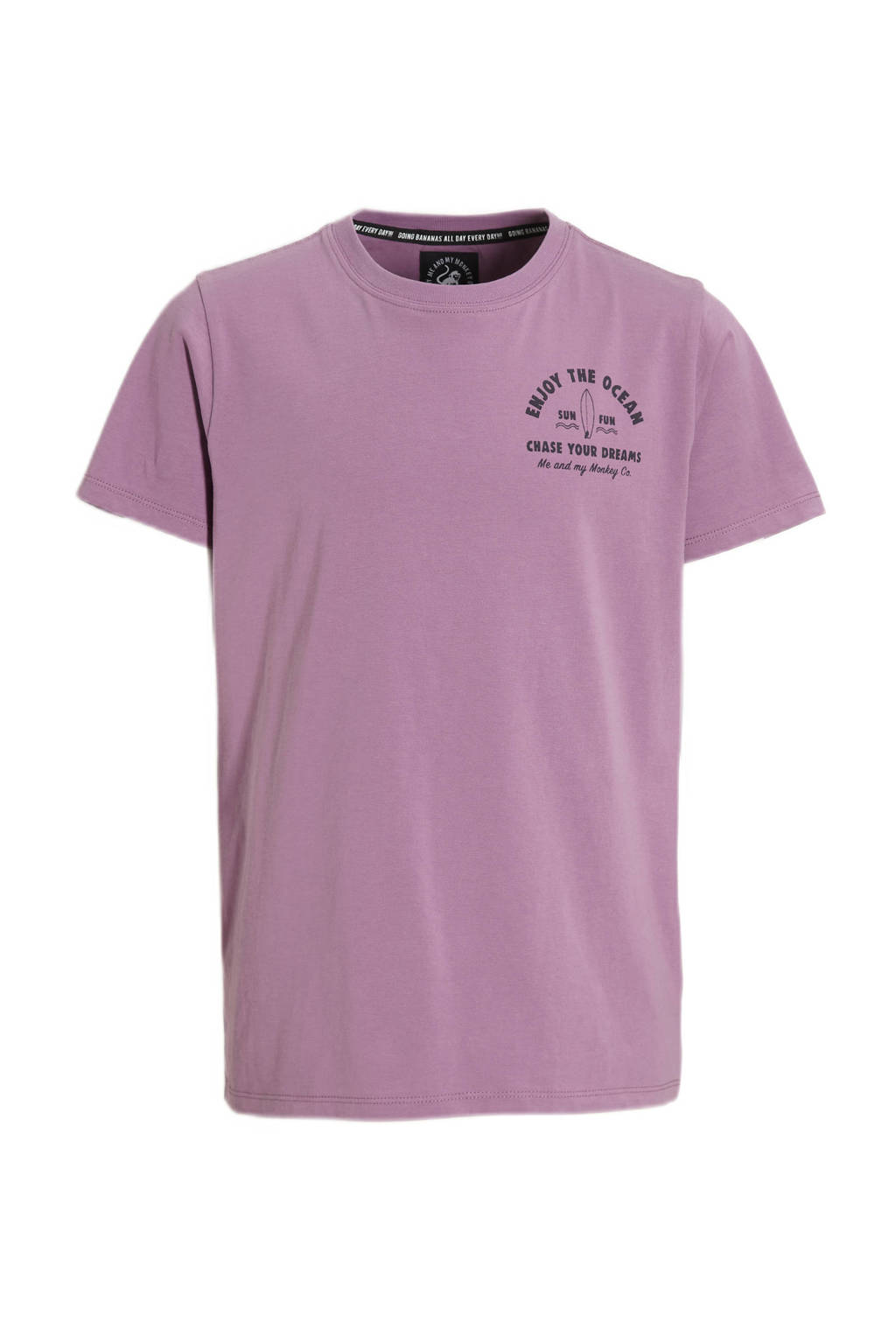 Me & My Monkey T-shirt Perat met printopdruk paars