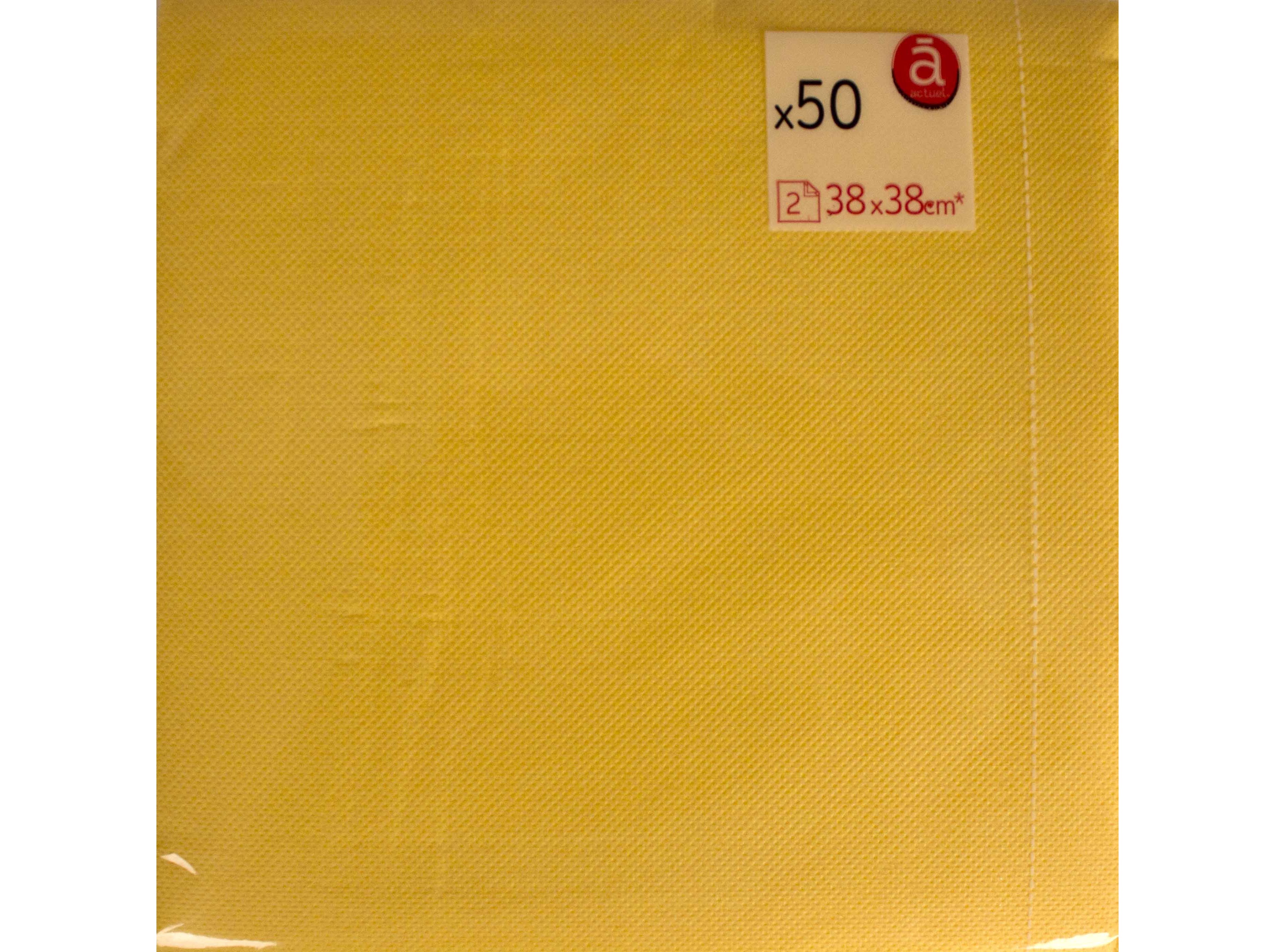 GUARDANAPOS FOLHA DUPLA ACTUEL AMARELOS 38X38CM 50 UNIDADES
