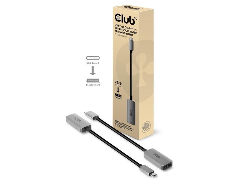 Club 3D Adapter USB Type C – DisplayPort 1.4 USB Type C auf DisplayPort 1.4 Adapter