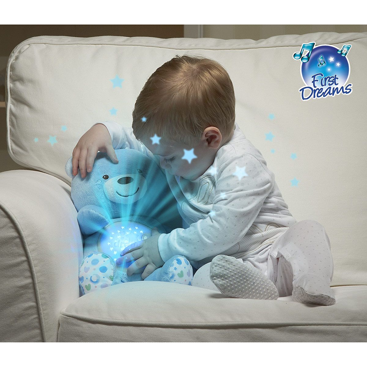Peluche projecteur Baby bear bleu