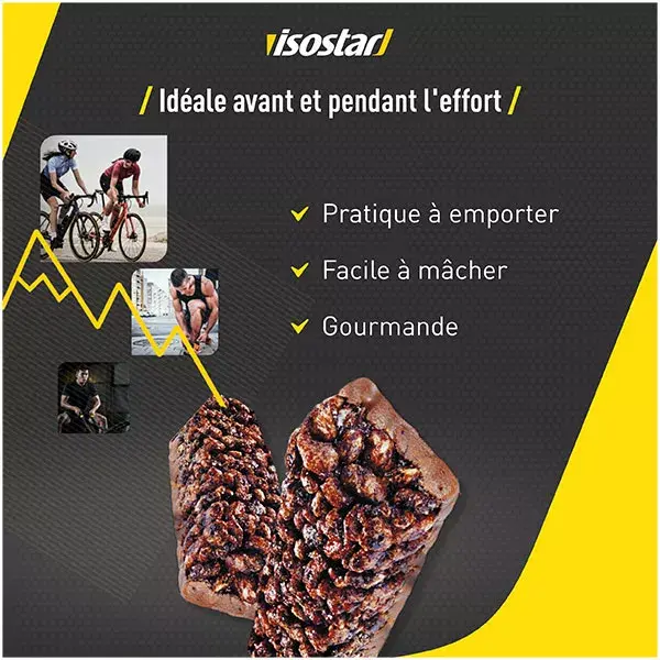 Barras energéticas de chocolate Isostar Pulse, 6 unidades