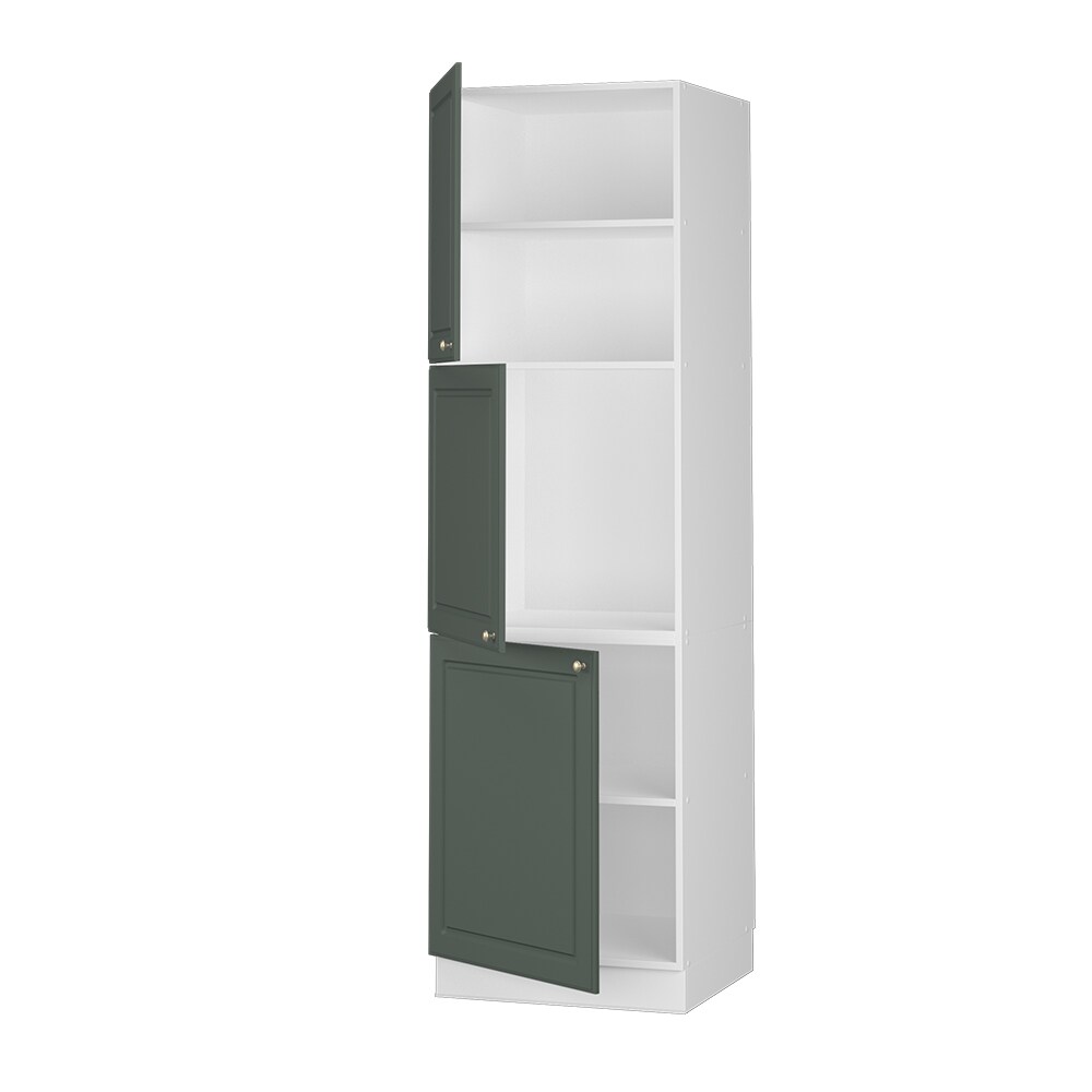 Vicco Herdumbauschrank Küchenschrank Küchenmöbel Fame-Line Landhaus Weiß Grün 60 cm Gold Küche Einbauküche Blende Herdschrank Hochschrank Küchenzeile Drehtür Einlegeboden
