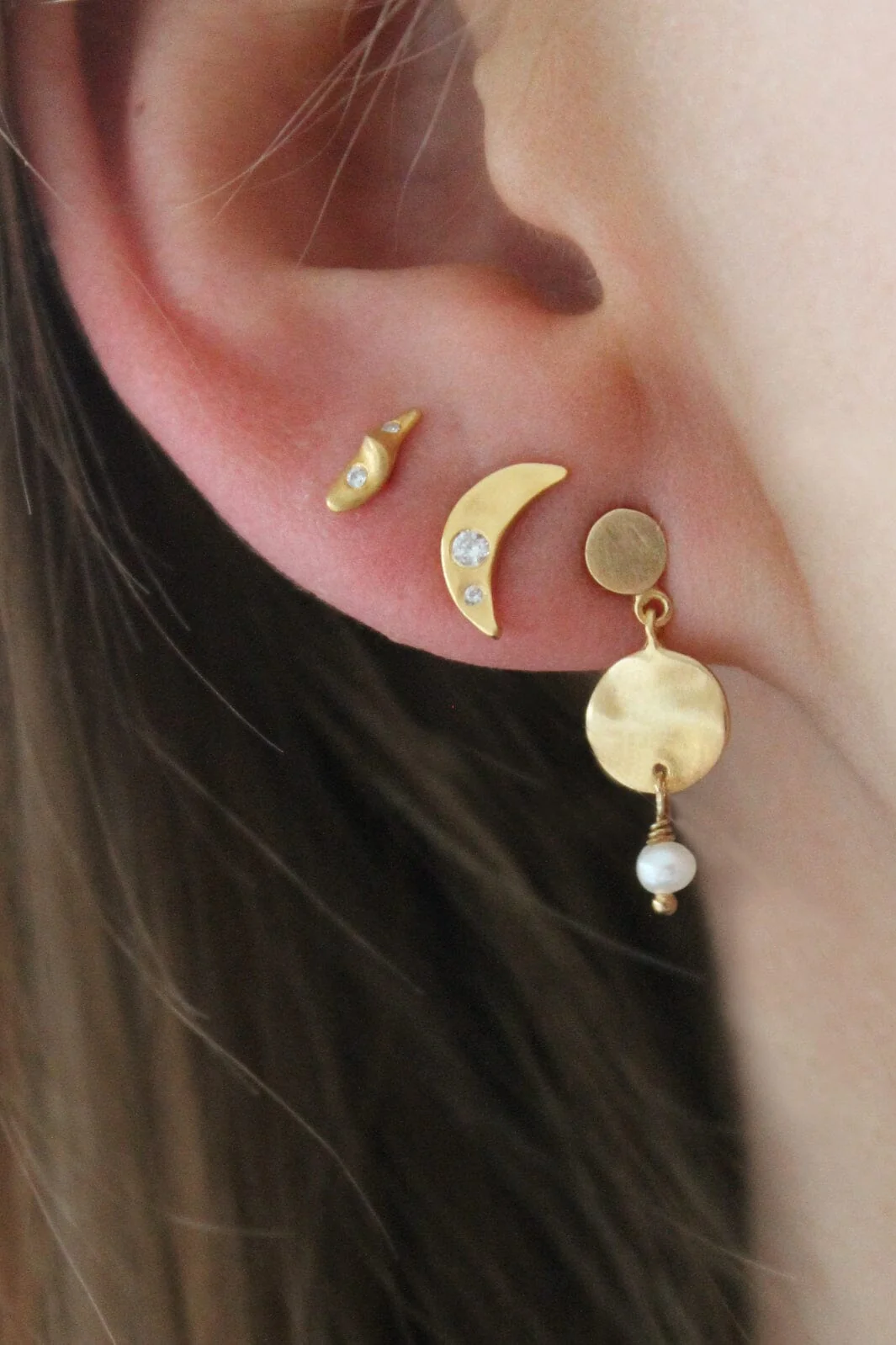 Stine A Petit Bella Moon Earring Goldenen