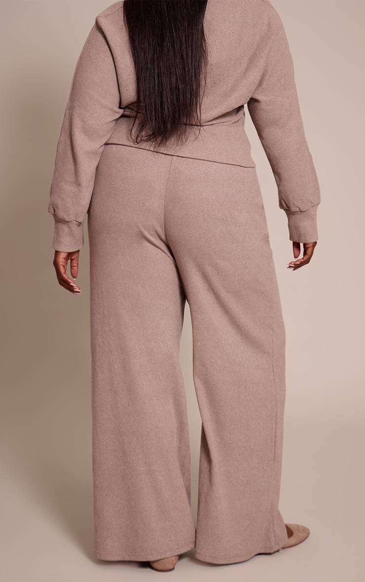 Champignon Pantalon Large Taille Basse Côtelé Doux Grande Taille Ensemble Coordonné