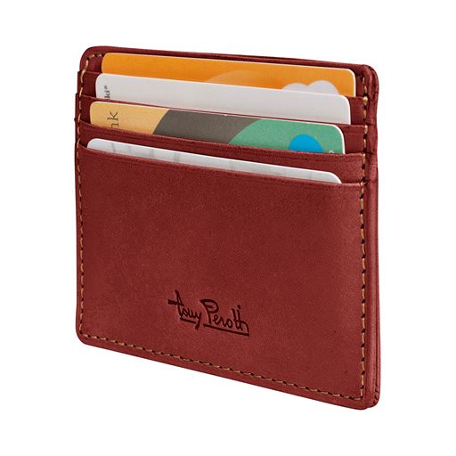 Tony Perotti Vegetale Leather Kortholder, Dark Brown