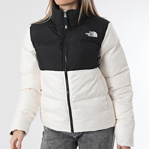 Doudoune Capuche Femme Saikuru A853N Blanc Noir