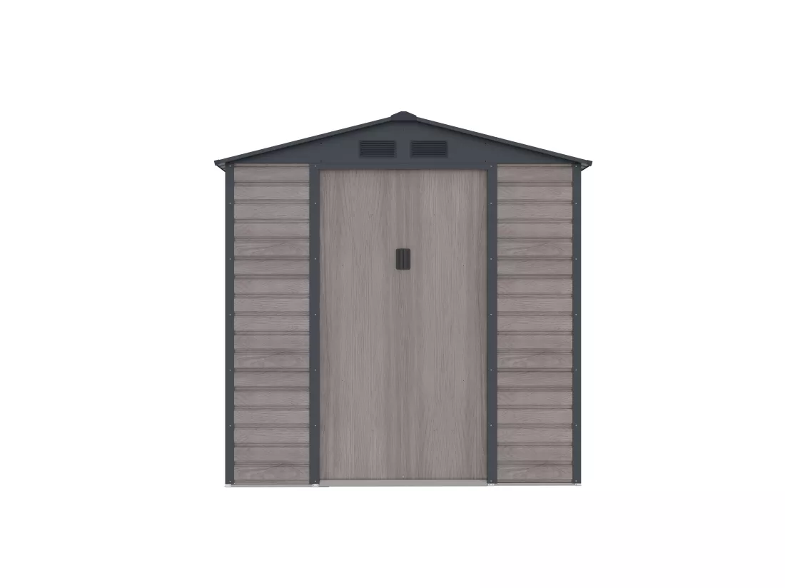 Abri de jardin métal en acier galvanisé effet bois gris 2,79 m² - ADELMO