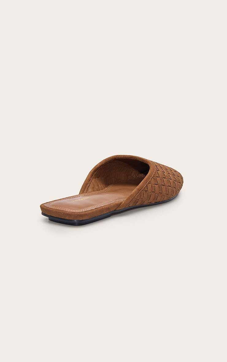Marron Ballerines Mules Tressées