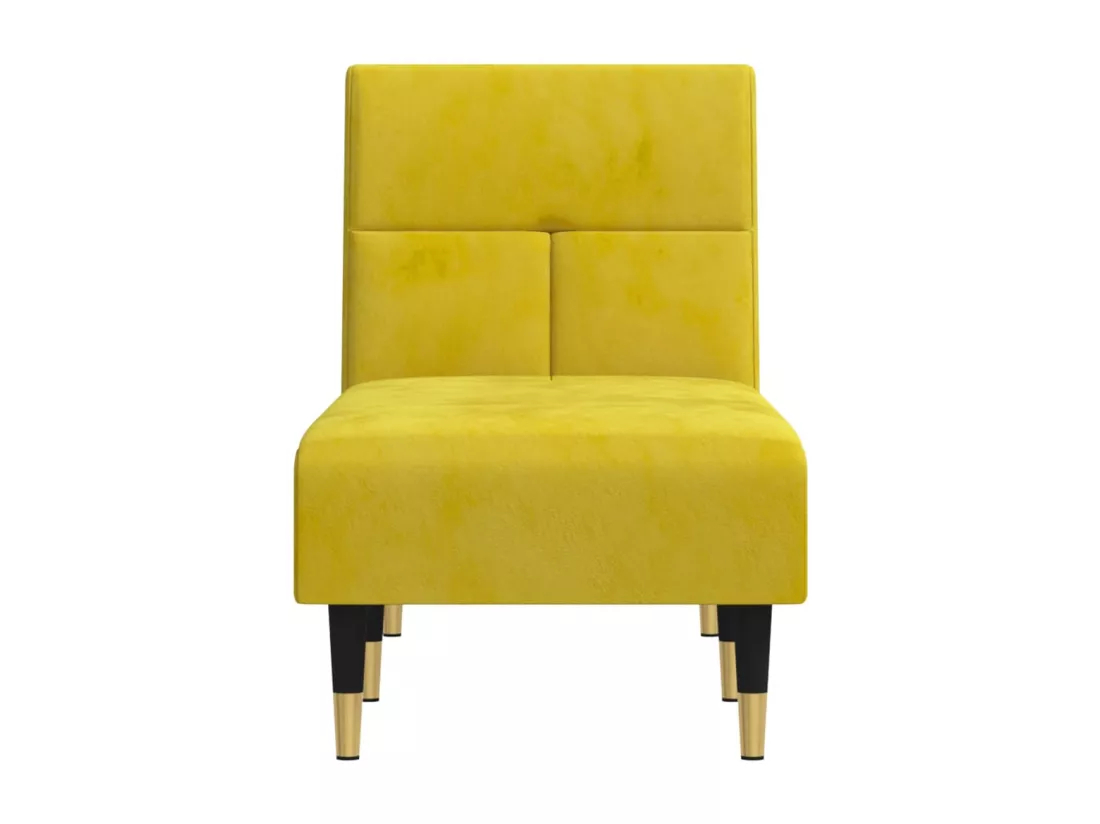 Chaise longue jaune velours
