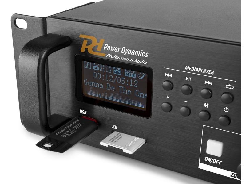Power Dynamics Verstärker Pro PDV120 MP3 4-Zonen Mischer Multifunktionaler 4-Zonen Mischer