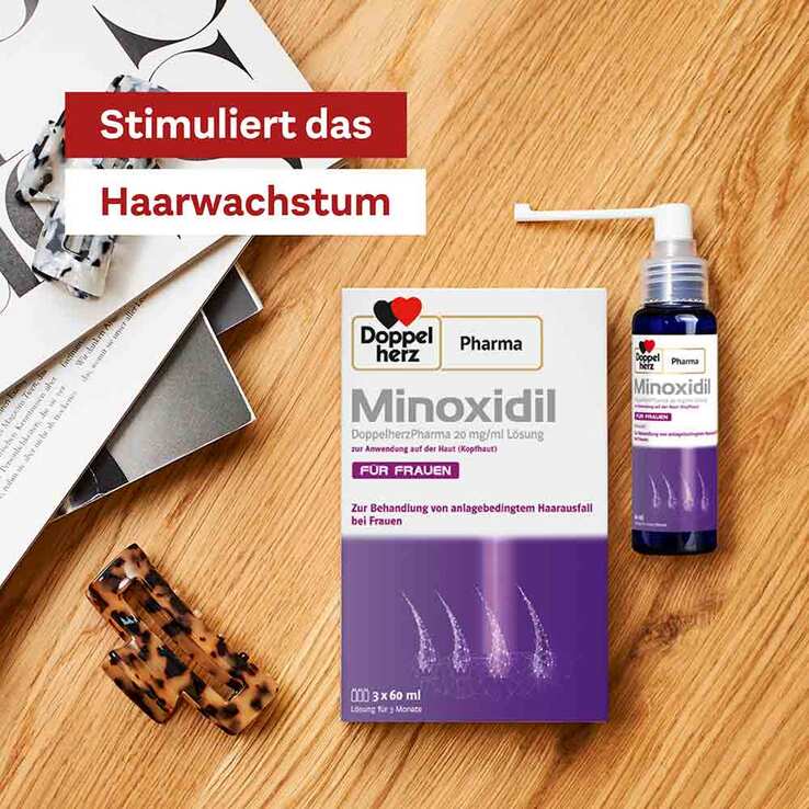 MINOXIDIL DoppelherzPharma 20 mg/ml Lösung für Frauen, 3X60 ml